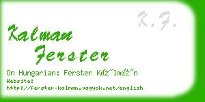 kalman ferster business card